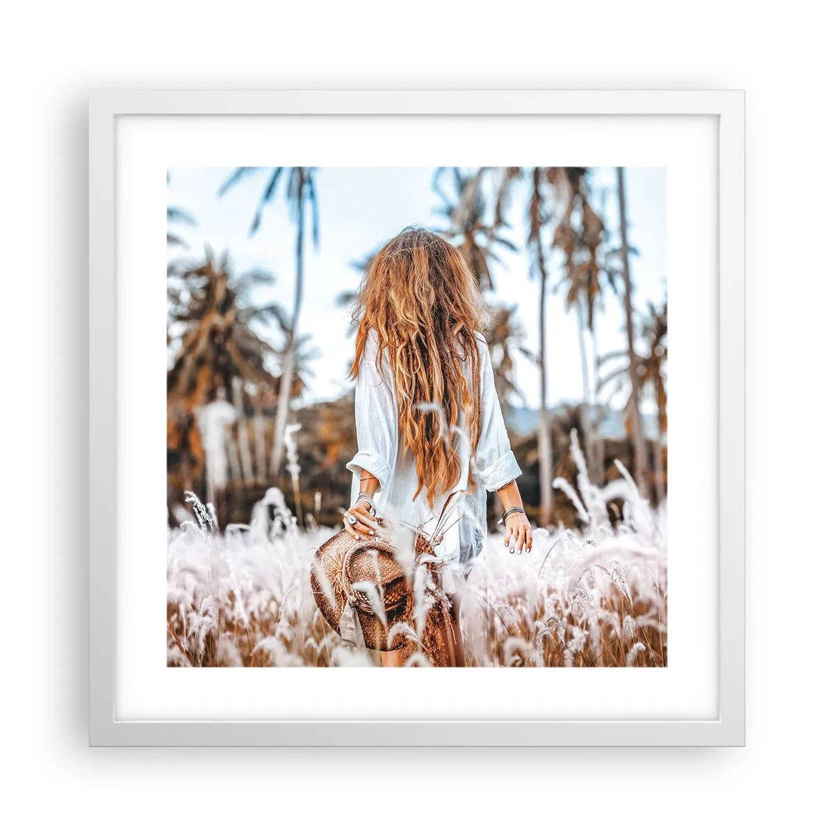 Pôster em moldura branca - Nascida da maciez da relva - 40x40 cm
