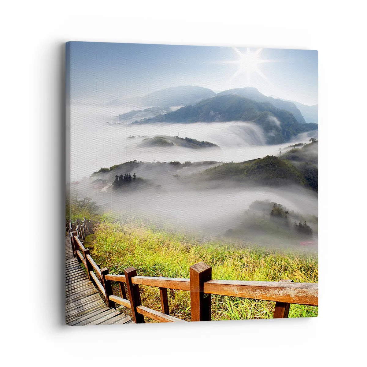 Quadro em tela - Tecido de brilho e névoa - 40x40 cm