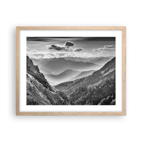 Pôster com moldura de carvalho claro - Até ao horizonte - 50x40 cm