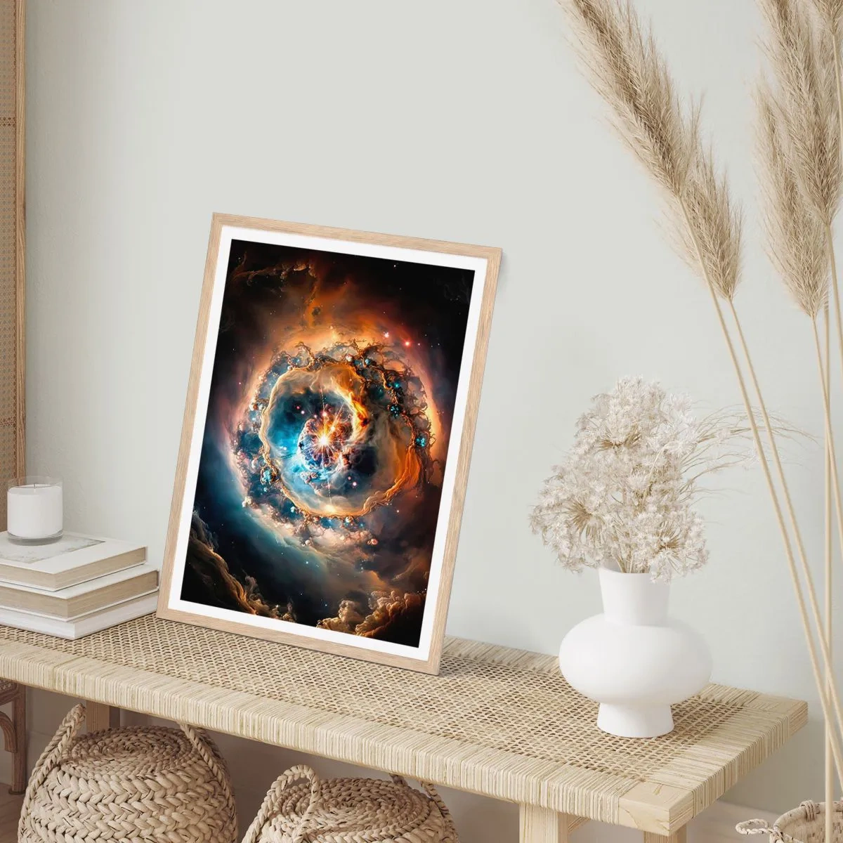 Pôster com moldura de carvalho claro - Início - 61x91 cm