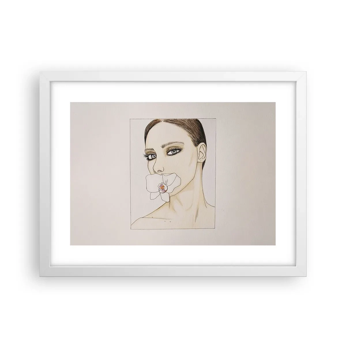 Pôster em moldura branca - Símbolo de elegância e beleza - 40x30 cm