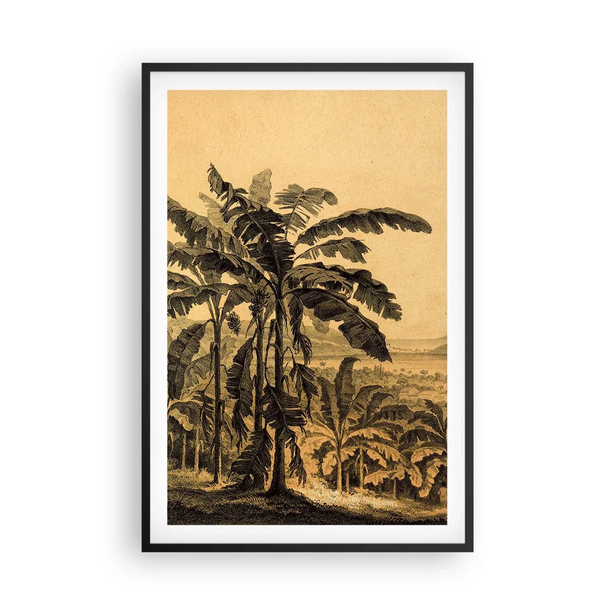 Pôster com moldura preta - num clima colonial - 61x91 cm