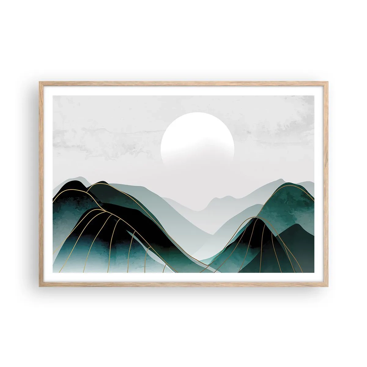 Pôster com moldura de carvalho claro - Em plena majestade - 100x70 cm