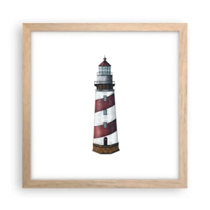 Pôster com moldura de carvalho claro - Sempre em guarda - 30x30 cm