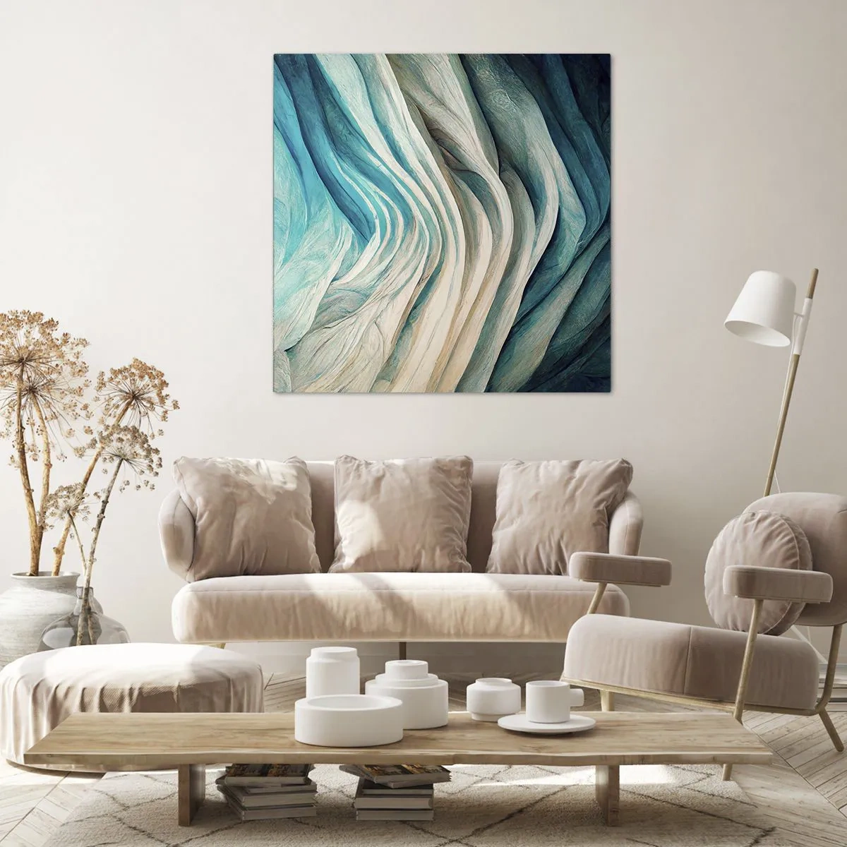 Quadro em tela - Insaciabilidade azul - 30x30 cm