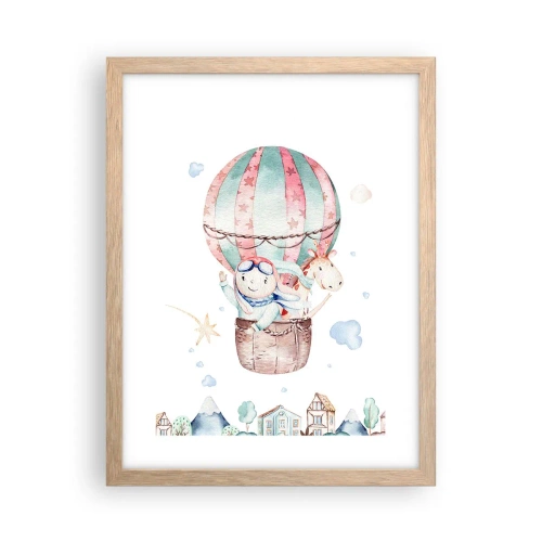 Pôster com moldura de carvalho claro - Nós voltaremos em breve! - 30x40 cm