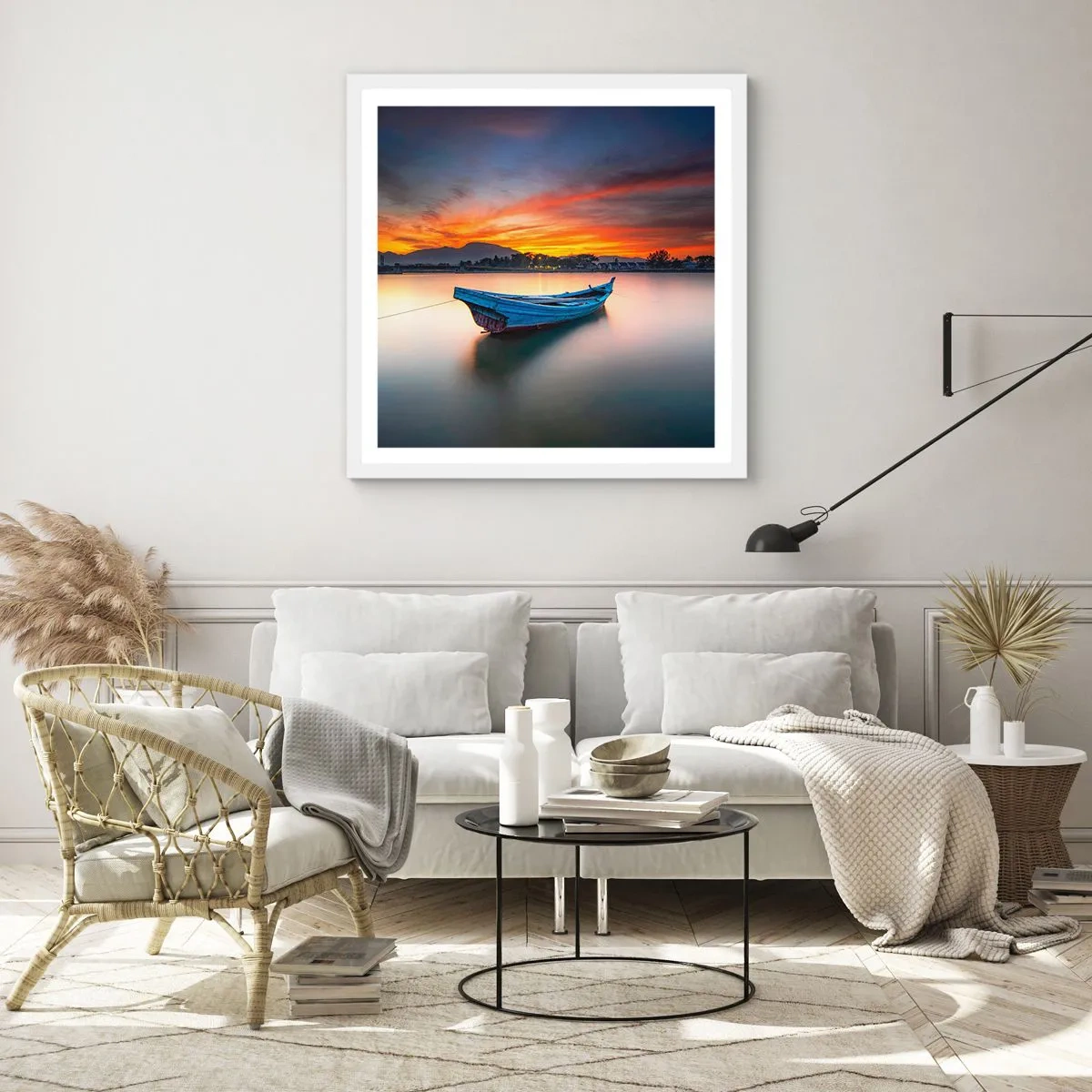 Pôster em moldura branca - Uma boa noite se aproxima - 60x60 cm