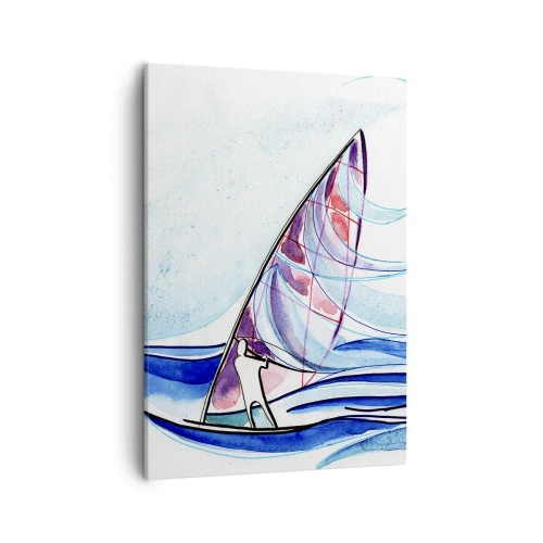 Quadro em tela - Com o vento no ritmo das ondas - 50x70 cm