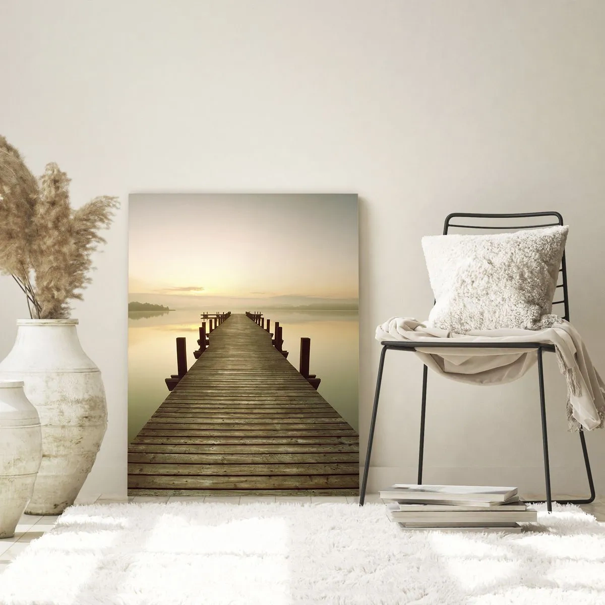 Quadro em vidro - Antes do amanhecer, nascer do sol, luz - 50x70 cm