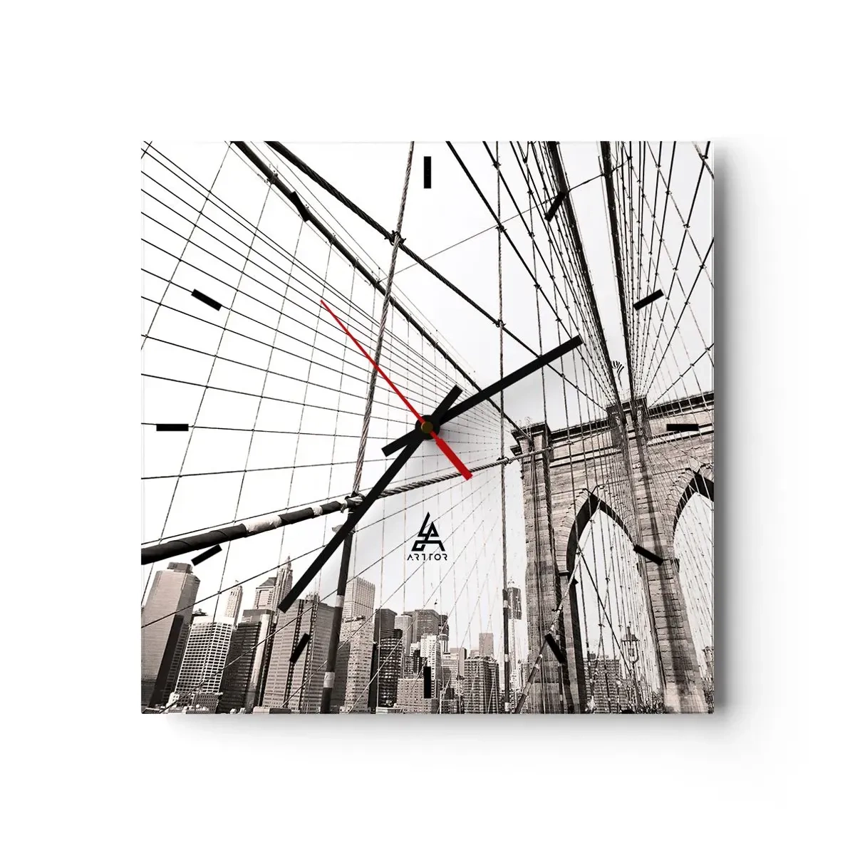 Relógio de parede - Relógio em vidro - Catedral de Nova York - 30x30 cm