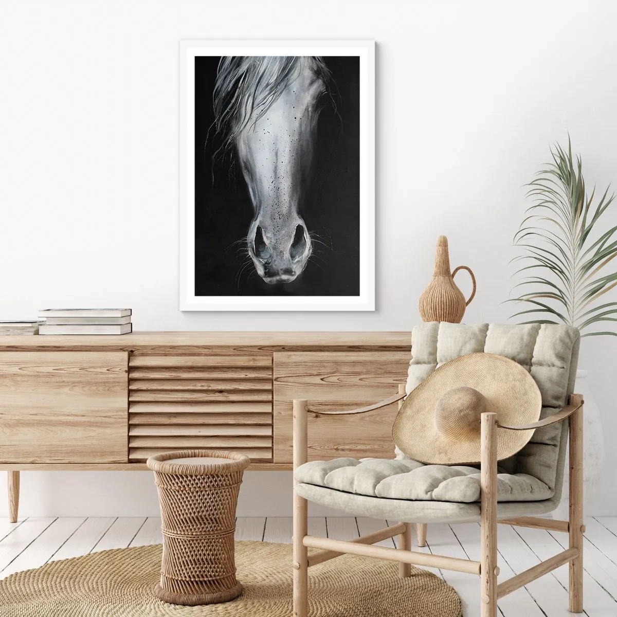 Pôster em moldura branca - Olhar sedutor - 70x100 cm