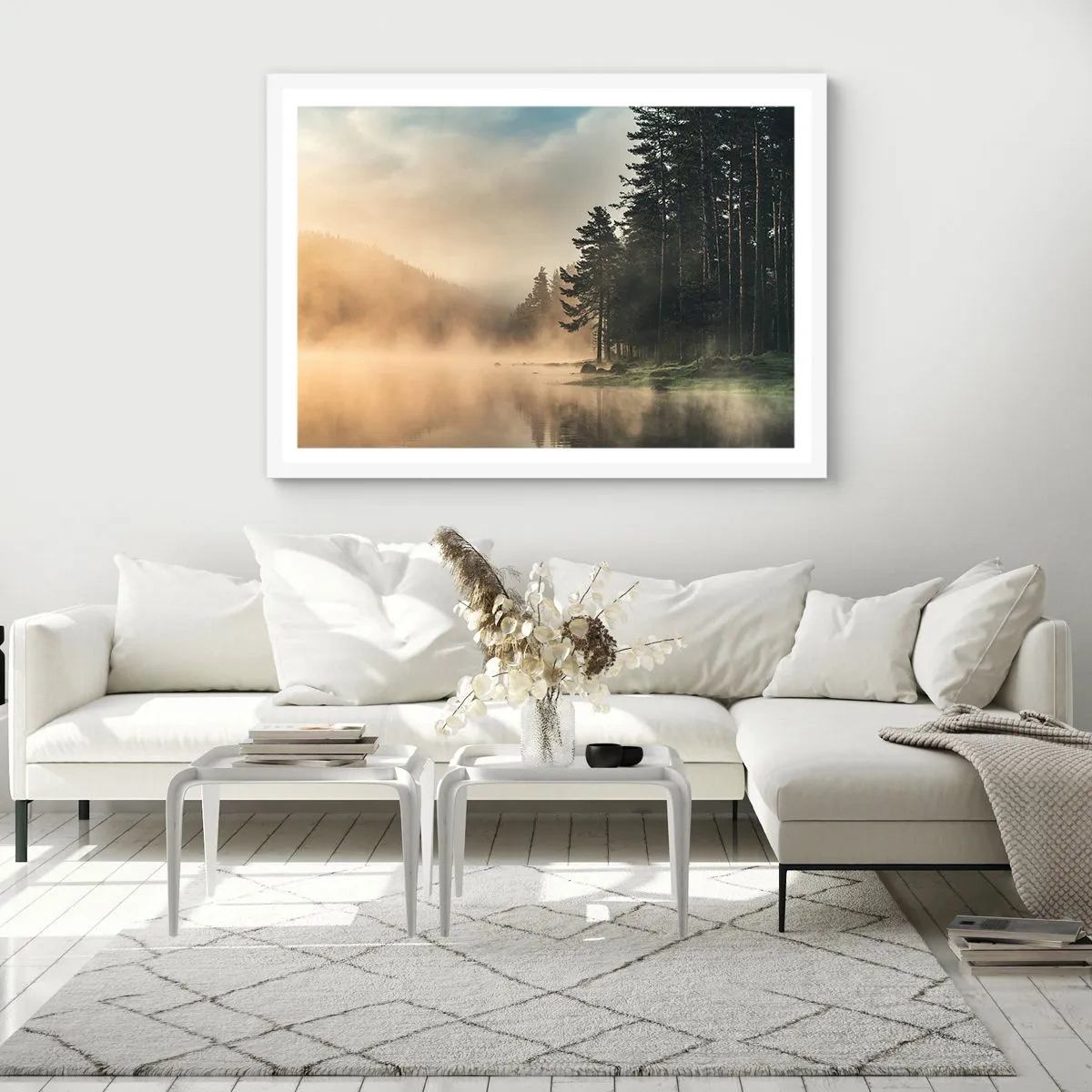 Pôster em moldura branca - O nascimento do dia - 70x50 cm