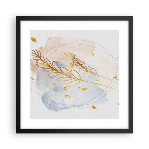Pôster com moldura preta - Explosão dourada - 40x40 cm