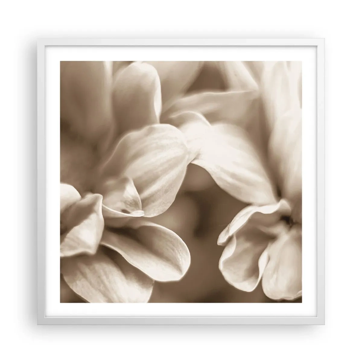 Pôster em moldura branca - Gentil como um sorriso - 60x60 cm