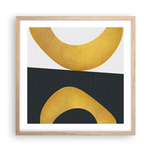 Pôster com moldura de carvalho claro - Primeiro: ouro - 50x50 cm