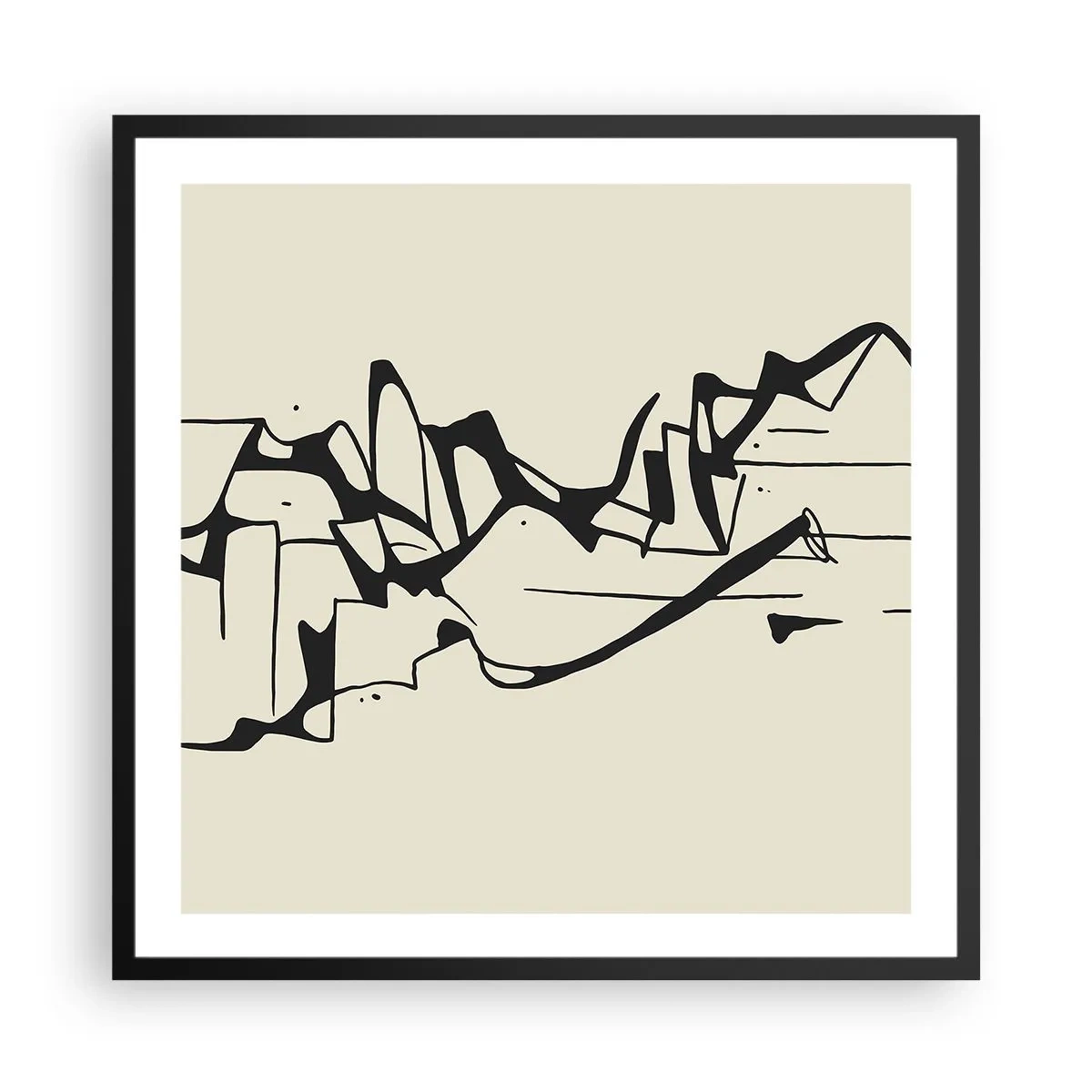 Pôster com moldura preta - Talvez uma paisagem - 60x60 cm