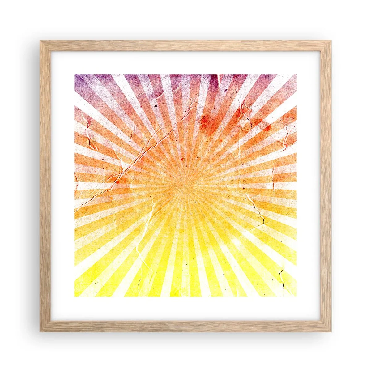 Pôster com moldura de carvalho claro - Nasceres e entardeceres - 40x40 cm