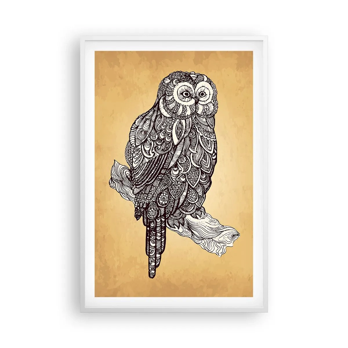 Pôster em moldura branca - Ornamentos intrincados de sabedoria - 61x91 cm