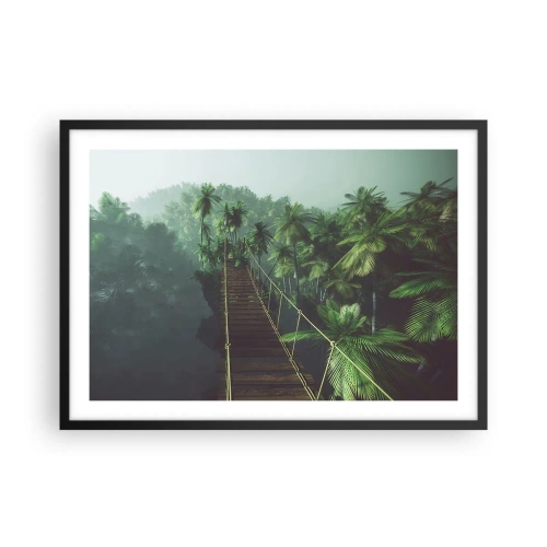 Pôster com moldura preta - Sobre o verde fervente - 70x50 cm