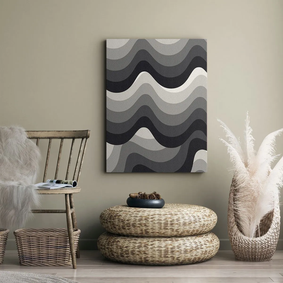 Quadro em tela - Onda após onda - 45x80 cm