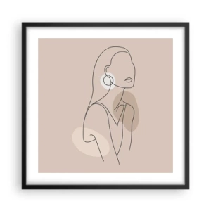 Pôster com moldura preta - Um ícone da feminilidade - 50x50 cm