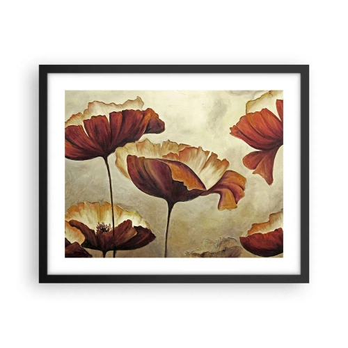 Pôster com moldura preta - Prados e pradarias - 50x40 cm