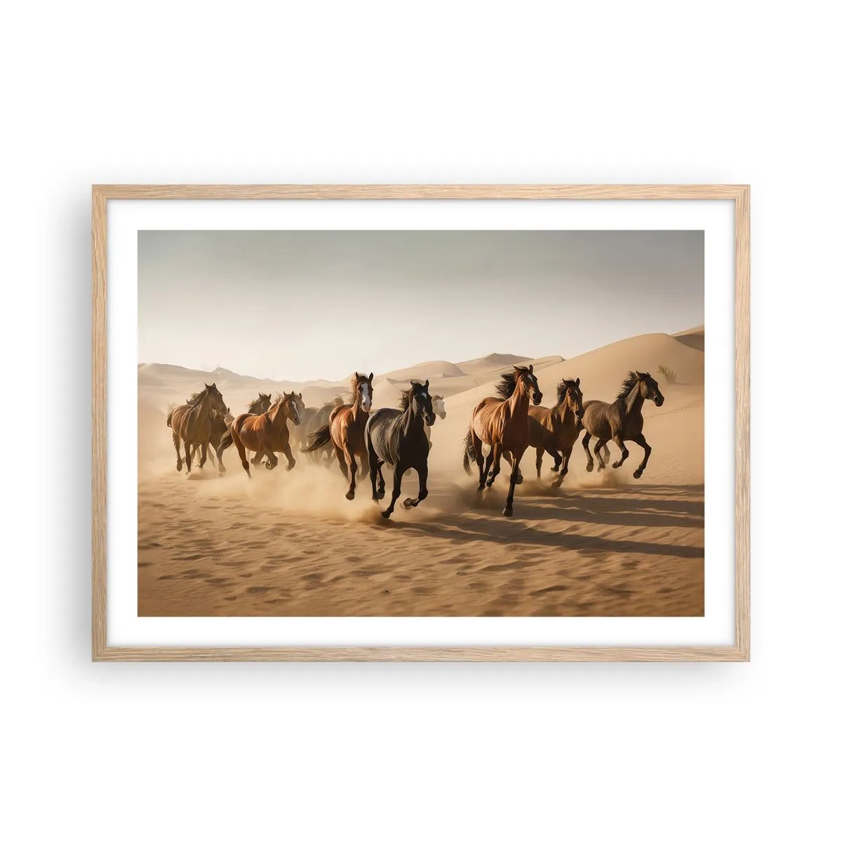 Pôster com moldura de carvalho claro - Livre como o vento - 70x50 cm