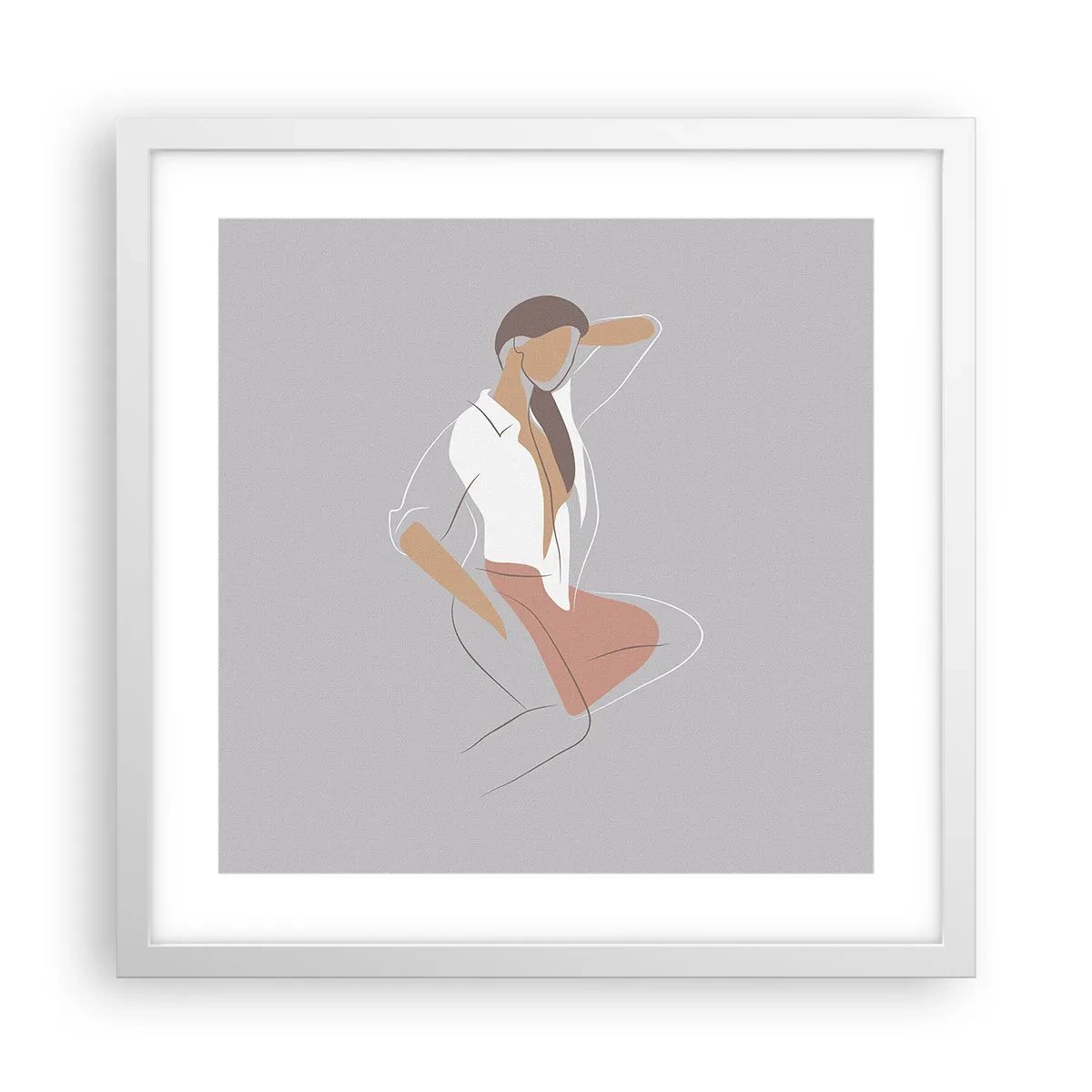 Pôster em moldura branca - O esboço do encanto - 40x40 cm