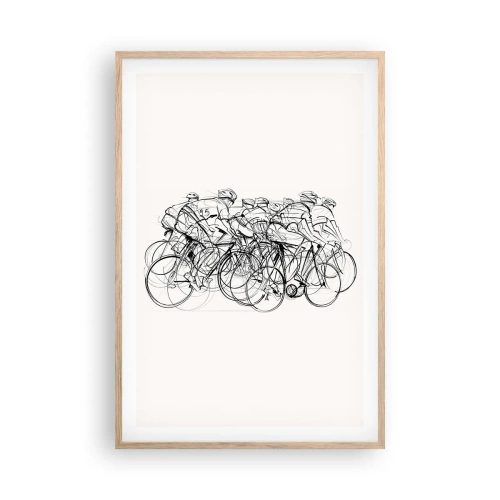 Pôster com moldura de carvalho claro - Juntos como uma equipa - 61x91 cm