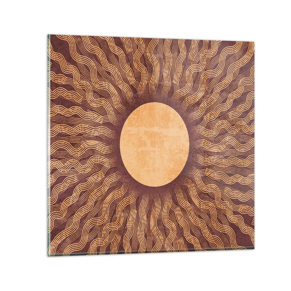 Quadro em vidro - Ícone do sol - 70x70 cm