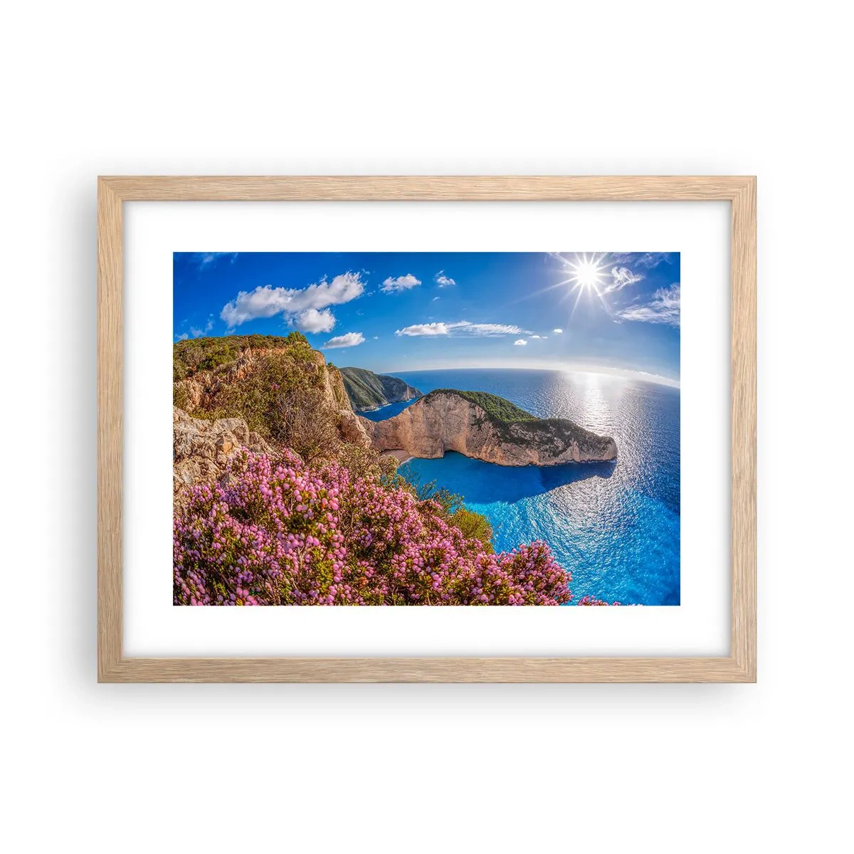 Pôster com moldura de carvalho claro - As minhas grandes férias gregas - 40x30 cm