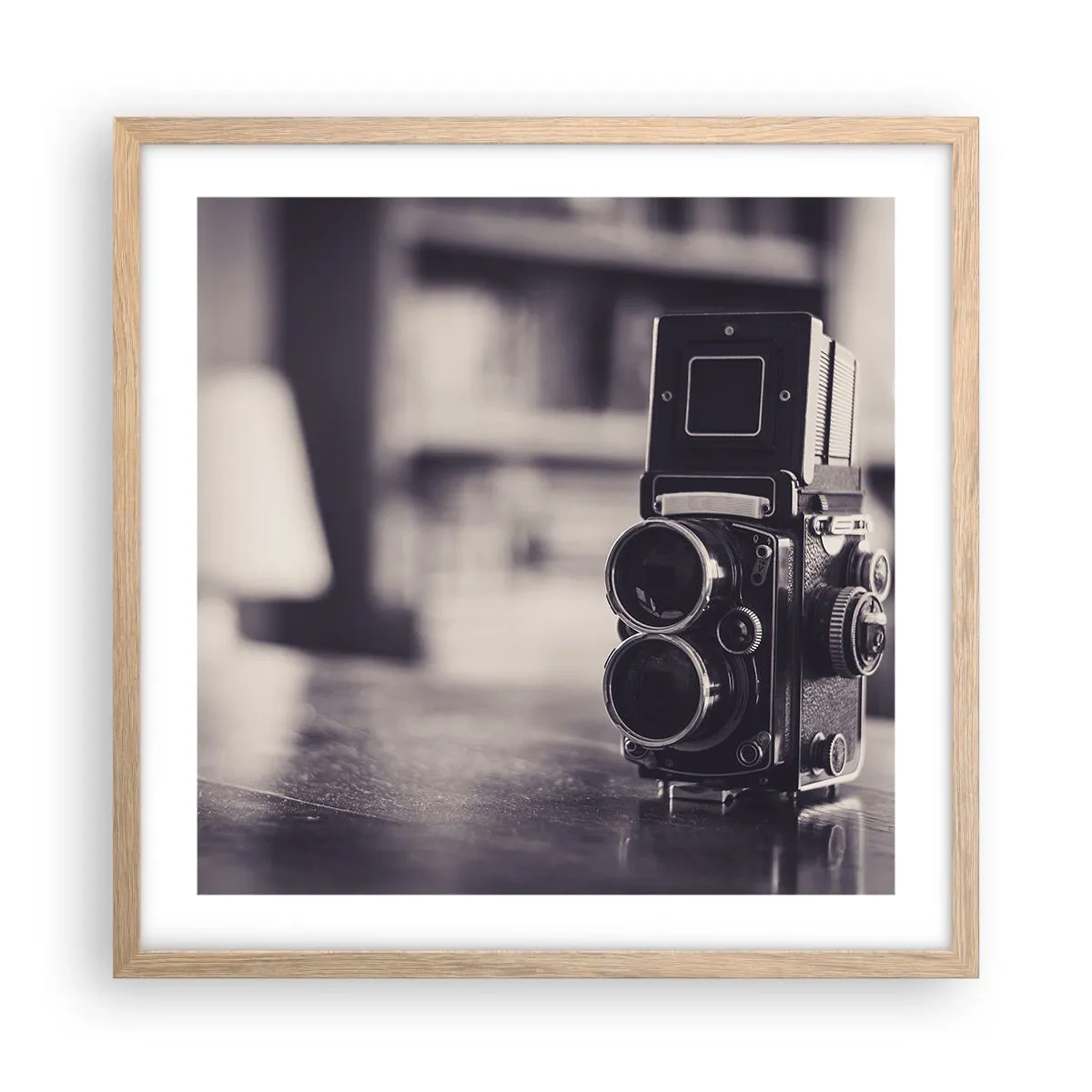 Pôster com moldura de carvalho claro - A magia da fotografia antiga - 50x50 cm