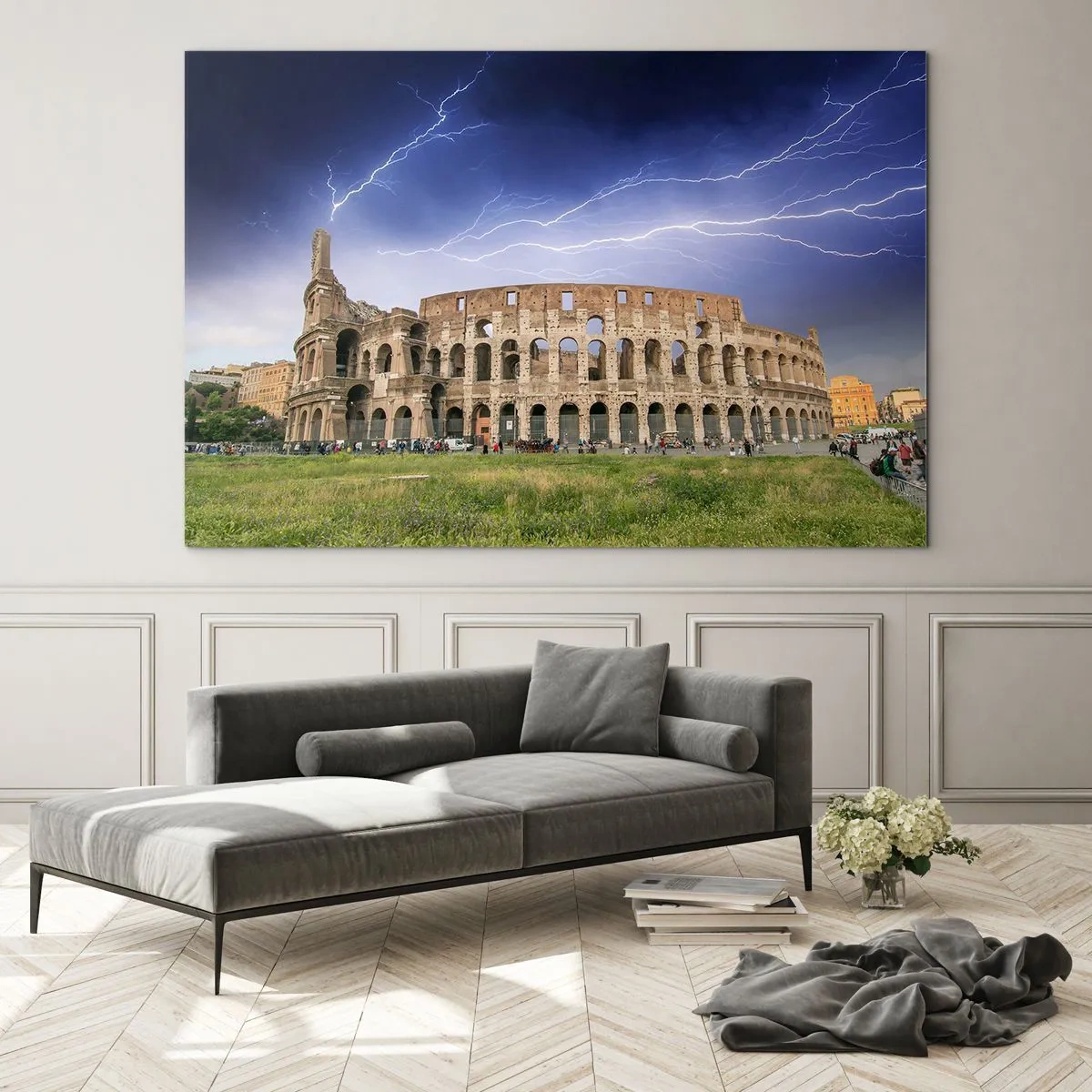 Quadro em vidro - Arena de combate - 100x70 cm