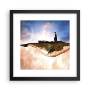 Pôster com moldura preta - Uma viagem surreal - 30x30 cm
