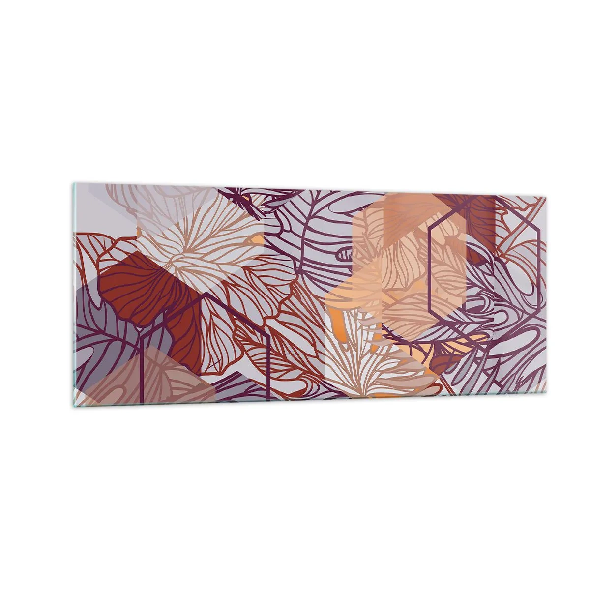 Quadro em vidro - A impossível relação entre a geometria e a natureza - 100x40 cm