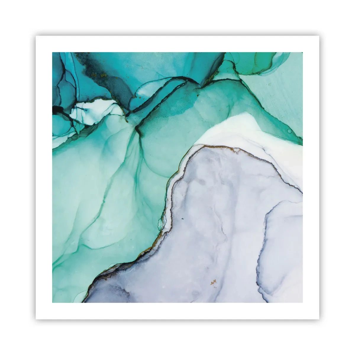 Pôster - Estudo em turquesa - 60x60 cm