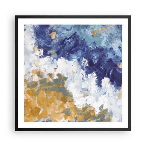 Pôster com moldura preta - Dança dos elementos - 60x60 cm