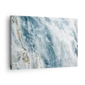 Quadro em tela - Textura de mármore em tons de azul e branco - 70x50cm - O mundo do Gelo - Decoração de parede moderna para a sala de estar e quarto ARTTOR