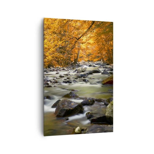 Quadro em tela - Um riacho na floresta dourada - 80x120 cm