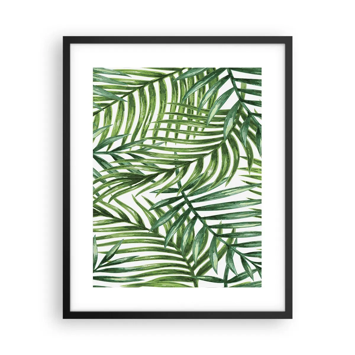 Pôster com moldura preta - Sob as folhas verdes - 40x50 cm