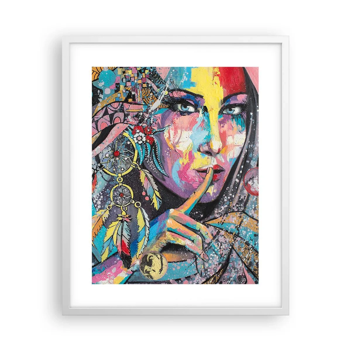 Pôster em moldura branca - Fique em silêncio até compreender - 40x50 cm