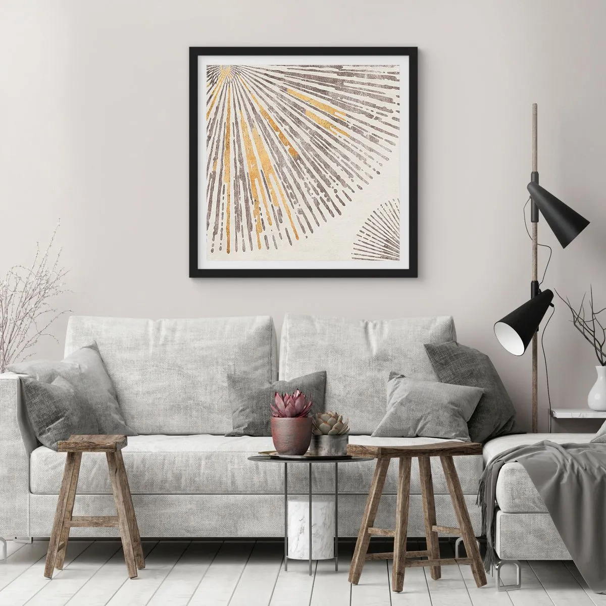 Pôster com moldura preta - A beleza do raio - 50x50 cm