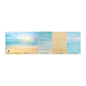 Amostra de papel de parede Premium Canvas - Grande azul - Mar, Visualizar, Praia - 100x30 cm