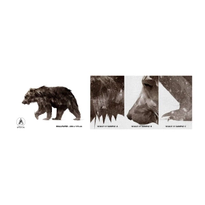 Amostra de papel de parede Premium Canvas - Eu sempre uso couro de verdade! - Animais, Urso, Abstração - 100x30 cm