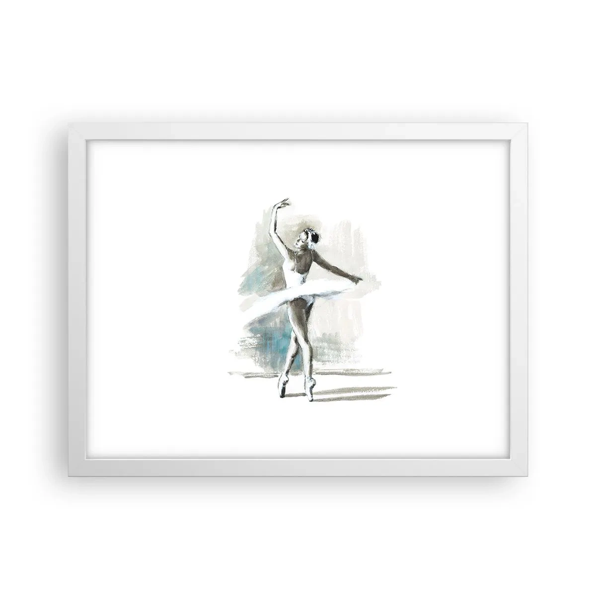 Pôster em moldura branca - Encantada num cisne - 40x30 cm