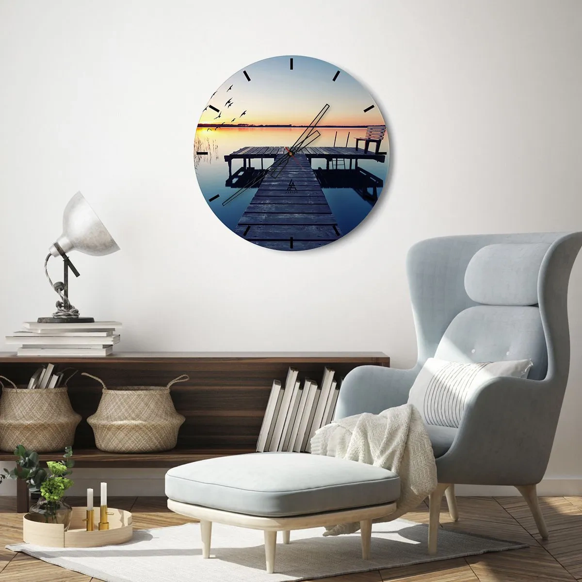 Relógio de parede - Relógio em vidro - Foi um bom dia - 40x40 cm