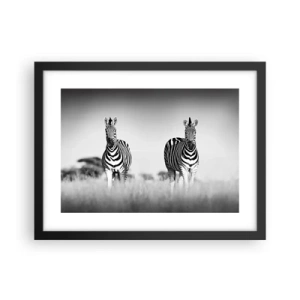 Pôster com moldura preta - De fato, o mundo é a preto e branco - 40x30 cm