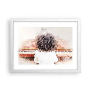 Pôster em moldura branca - Num mundo novo - 40x30 cm