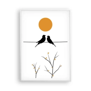 Pôster em moldura branca - A noite dos rouxinóis - 70x100 cm