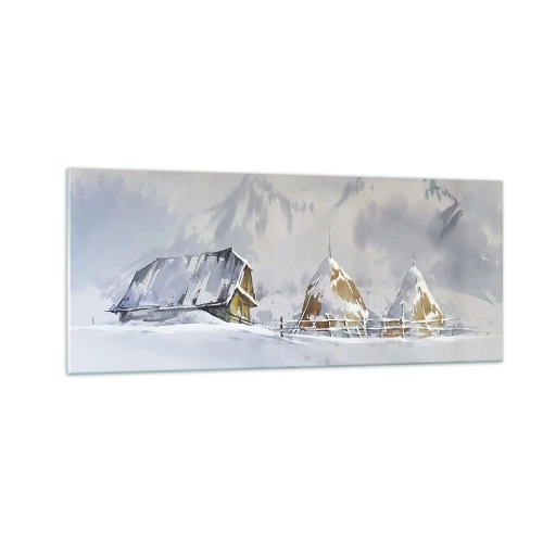 Quadro em vidro - No vale nevado - 100x40 cm